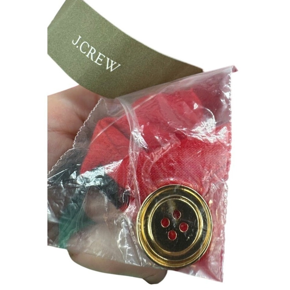 J.Crew Claudia Red Linen Button Front Mini Dress Gold Buttons Size Large Tall - Picture 6 of 8